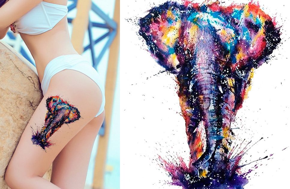 słonie tatuaże wzory