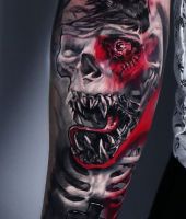 czaszka zombi - tatuaże zdjęcia
