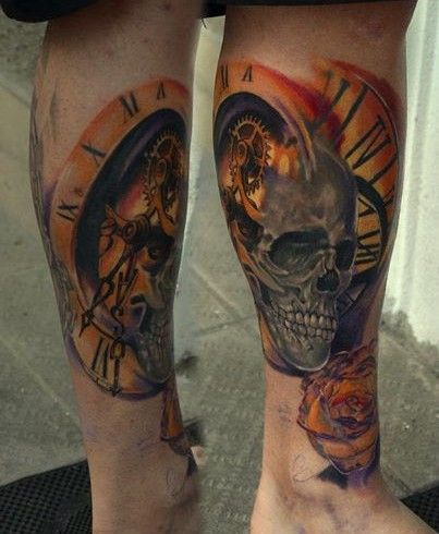 tarcza zegara i czaszka