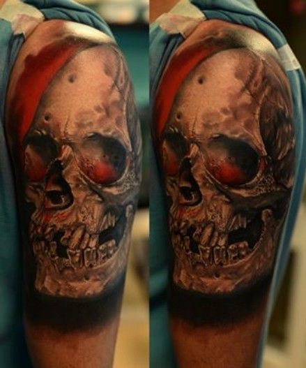 czaszki tatuaże na rękach