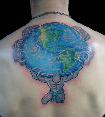 atlas trzyma cały glob