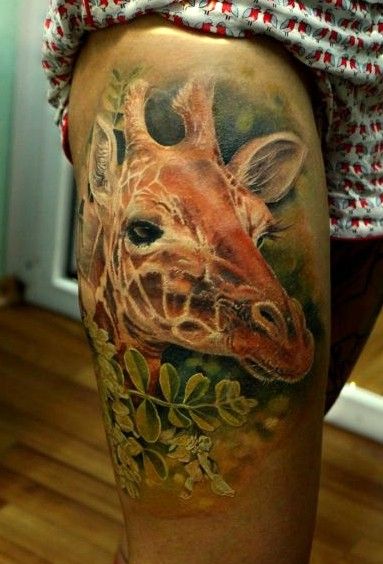 awesome giraffe tattoo