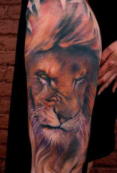 lew tatuaż 3d