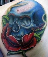 skull and rose tattoo