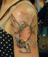 ptak z kotwicą tatuaże dla marynarza