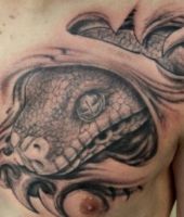 głowa węża tatuaż dla mężczyzny