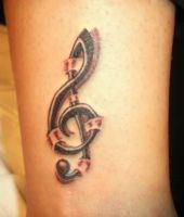 klucz wiolinowy tatuaże muzyczne