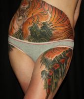 tygrys tatuaż na brzuchu 1