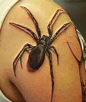 realistczny tatuaż z pająkiem