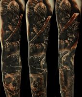 samuraje tatuaże na ręce