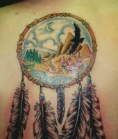 łapacz snów indiański tatuaż