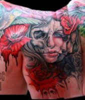 twarze i maki tatuaże