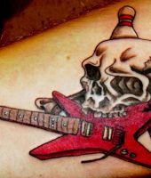 czaszka i gitara elektryczna