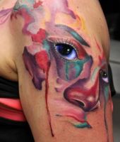 akwarelowe tatuaże twarz