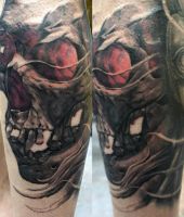 czaszka demon tatuaż