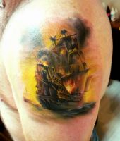 galleon tatuaż na ręce