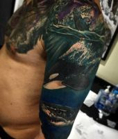 wzory tatuaży oceany i rekiny