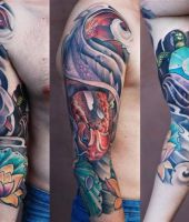 karp koi tatuaż na ręce