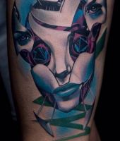 twarz rozłożona na kawałki