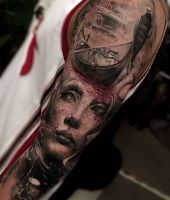 twarz i facet w łódce