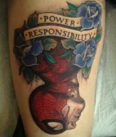 spiderman z głową w dół