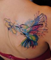 koliber tatuaż kolorowy