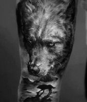 wilk 3d tatuaż