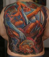 demony ludzie tatuaże na plecach