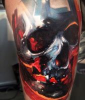 niesamowita kolorowa czaszka