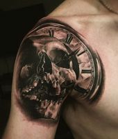 czaszka na tarczy zegara