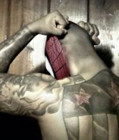 tatuażna plecach kapitan ameryka