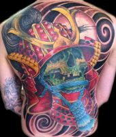 zielona czaszka samuraja