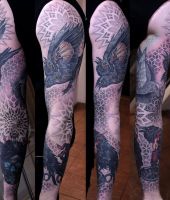 ptak tatuaże na rękę