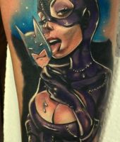 kobieta kot i maska batmana