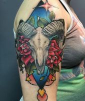 czaszka barana tatuaż