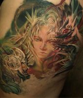 kobieta i demon tatuaż