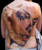 zombie face tattoo