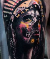 indianin zombi tatuaż