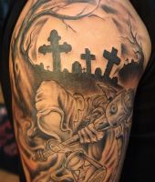 cmentarz tatuaż