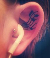 nuty tatuaże w uchu