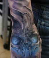 niebieskie oczodoły | tatuaże czaszki