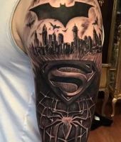 batman superman spiderman tatuaże
