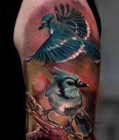 dwa ptaki tatuaże