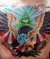 orzeł i zielone oko w trójkącie