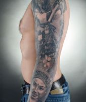 japoński tatuaż na całej ręce