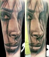 twarz kobiety z bliska