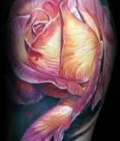 kolorow róża tatuaż 3d