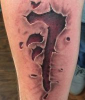 symbol 3d tatuaż na ręce