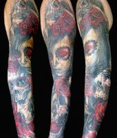 czaszki twarze kobiety tatuaże