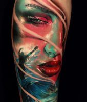 syrena twarz tatuaż kobiety